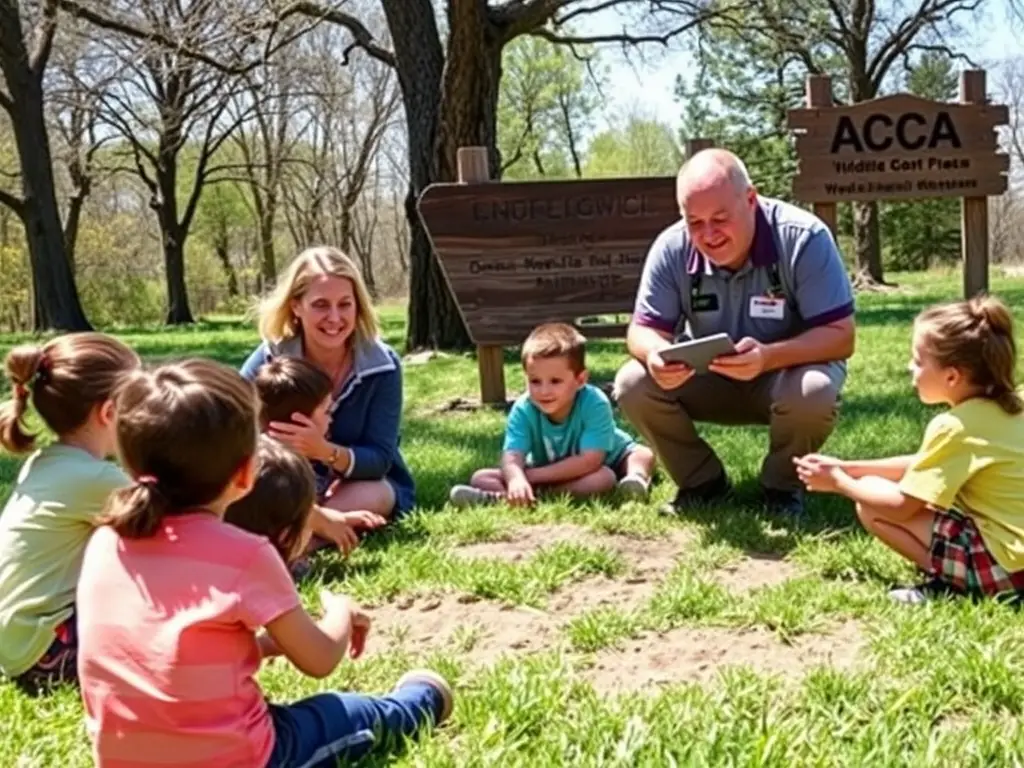 A photograph featuring ACCA members conducting an educational workshop for local youth on responsible hunting practices and wildlife conservation.